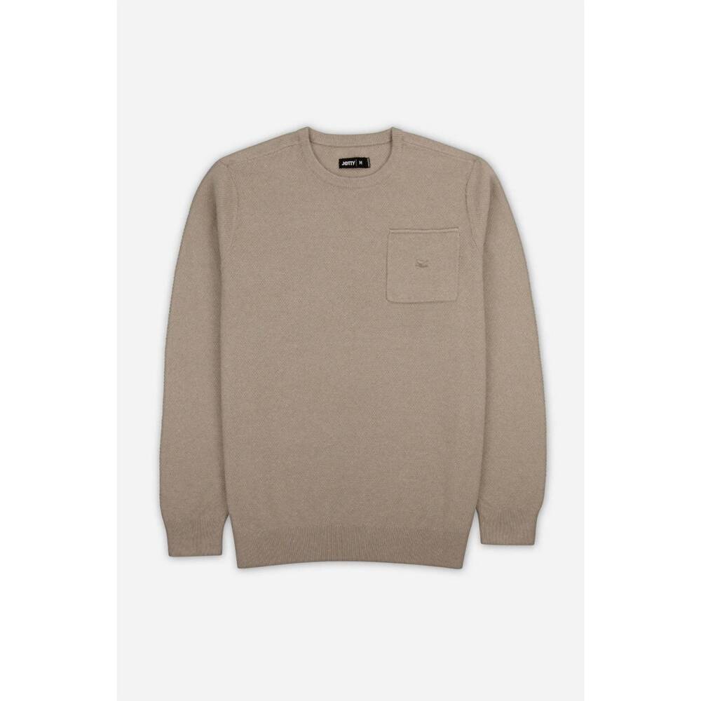 NEW JETTY men's brine sweater in tan